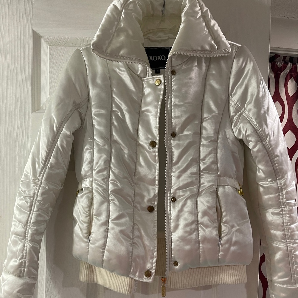 White puffer coat